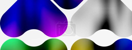 Ilustración de Un grupo de huevos coloridos, incluyendo púrpura, violeta y azul eléctrico, están dispuestos en un patrón con simetría sobre un fondo blanco. Los tintes y sombras crean una vibrante exhibición de artes creativas - Imagen libre de derechos