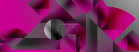 Illustration for A closeup of a geometric pattern featuring purple, violet, and magenta triangles on a pink background creates a stunning art piece with tints and shades of pink - Royalty Free Image
