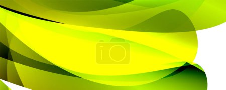 Téléchargez les illustrations : Une macro photographie en gros plan d'un motif de pétales vert et jaune tourbillonnant sur fond blanc, ressemblant à une fleur annuelle de plantes terrestres avec des gouttelettes d'eau liquide - en licence libre de droit