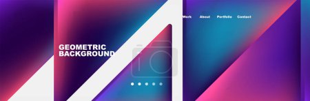 Illustration for A colorful geometric background featuring shades of purple, violet, and electric blue in a gradient. The design consists of rectangles in varying tints and shades - Royalty Free Image