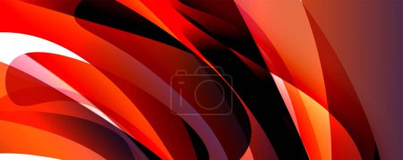 Téléchargez les illustrations : Un motif complexe de tourbillons rouges et noirs ressemblant à des pétales de fleurs sur fond blanc, créant un design vibrant et éblouissant - en licence libre de droit