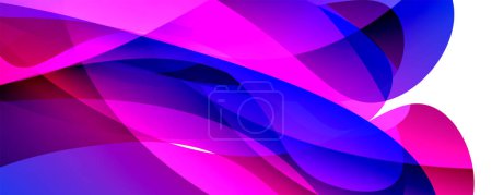 Illustration for A vibrant and colorful design featuring a mix of purple, azure, violet, pink, and magenta waves on a white background. The electric blue accents add a pop of color to the artistic pattern - Royalty Free Image