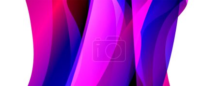 Illustration for A mesmerizing pattern of electric blue and magenta swirls on a white background, creating a vibrant and colorful design reminiscent of water ripples - Royalty Free Image
