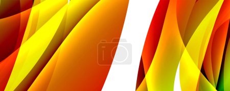 Ilustración de Colorido vibrante y patrones intrincados de pétalos en tonos de naranja y azul eléctrico, con una llamativa línea blanca que atraviesa el primer plano del arte abstracto - Imagen libre de derechos