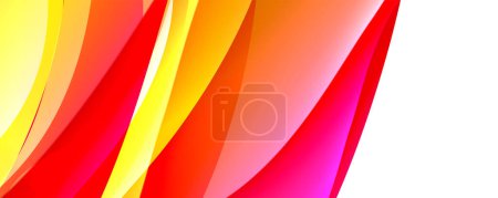 Illustration for A closeup macro photography of a peach, carmine, and magenta petal of a flowering plant, creating tints and shades of red, yellow, and orange on a white background - Royalty Free Image