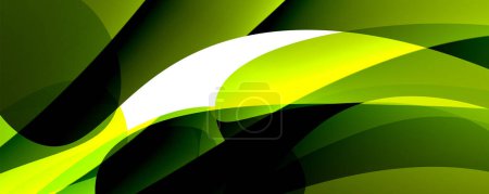 Téléchargez les illustrations : Un fond abstrait vert et jaune avec un cercle blanc au milieu. Haute qualité - en licence libre de droit