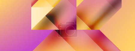 Ilustración de Los tonos vibrantes de magenta, rosa y amarillo forman un patrón geométrico simétrico que se asemeja a pétalos y triángulos sobre un fondo púrpura. Un diseño creativo y colorido inspirado en las plantas terrestres - Imagen libre de derechos