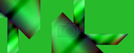 Téléchargez les illustrations : Un fond vert avec un bouquet de triangles verts sur elle Haute qualité - en licence libre de droit