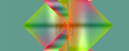 Illustration for A computergenerated image displaying a vibrant and symmetrical pattern of triangles in a mix of magenta and electric blue tints. The creative artwork showcases a sleek design with a modern slope - Royalty Free Image