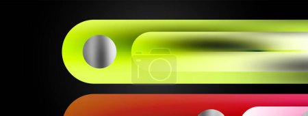 Téléchargez les illustrations : Éclairage automobile jaune et rouge de forme rectangulaire avec trou au milieu, adapté aux pare-chocs ou aux accessoires extérieurs - en licence libre de droit