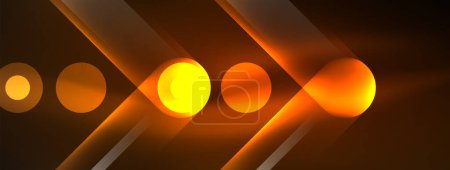 Illustration for Automotive lighting inspired macro photography of glowing amber and orange arrows on a dark background, showcasing tints and shades amidst the heat - Royalty Free Image