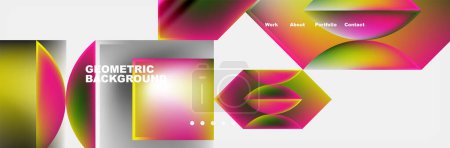 Illustration for Vibrant magenta geometric shapes create a symmetrical pattern on a white background, showcasing colorfulness and material properties in art - Royalty Free Image