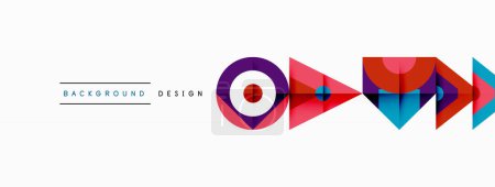 Ilustración de Logotipo de ojo con flechas azules eléctricas que apuntan en varias direcciones, con una mezcla de triángulos, círculos, rectángulos y pendientes en fuente magenta vibrante. Un diseño gráfico dinámico y moderno - Imagen libre de derechos