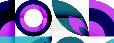 Ilustración de Un diseño artístico con un vibrante círculo azul púrpura y eléctrico con un círculo blanco en el centro, creando un patrón colorido sobre un fondo blanco - Imagen libre de derechos