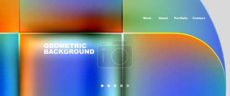 A vibrant geometric background featuring a rainbow of colors in a symmetrical pattern, including electric blue circles and liquid rectangles. Perfect for display devices