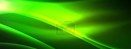 Illustration for Macro photography of a terrestrial plant with electric blue and yellow light reflections on its green leaves, set against a black background, creating a striking pattern of colors and moisture - Royalty Free Image