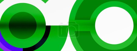 Ilustración de Un diseño inspirado en la naturaleza con un círculo verde que representa la hierba con un círculo blanco que simboliza una hoja sobre un fondo blanco. El patrón evoca simetría y arte - Imagen libre de derechos
