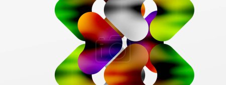 Illustration for The number eight is encircled by a symmetrical pattern of colorful balloons reminiscent of a flowering plant, set against a serene white background - Royalty Free Image