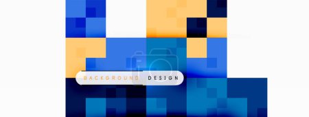 Ilustración de El suelo rectangular es un patrón de cuadrados azules y amarillos con una barra blanca en el centro. Tintes y sombras crean simetría en el diseño azul eléctrico - Imagen libre de derechos