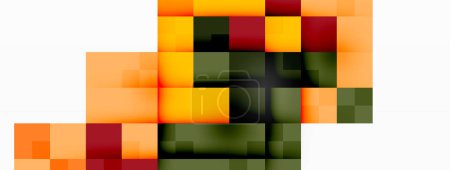 Illustration for The pixel art of a cactus features a symmetrical pattern with tints of electric blue and magenta on an orange rectangle. Its colorfulness and material property enhance the artwork - Royalty Free Image