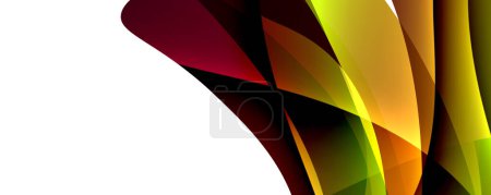 Ilustración de Una imagen artística generada por computadora que presenta un patrón de onda colorida que se asemeja a una planta terrestre con formas de triángulo y círculo, pétalos, y tintes y tonos, colocados sobre un fondo blanco - Imagen libre de derechos