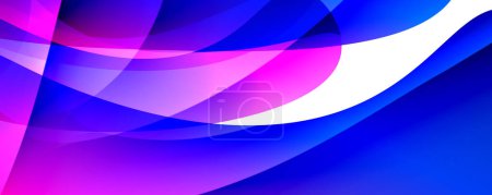 Téléchargez les illustrations : A vibrant blue and purple abstract background with a white stripe in the middle, inspired by the colors of the sky. The font resembles electric blue on a canvas of art - en licence libre de droit
