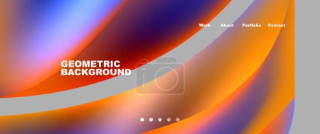 Ein farbenfroher geometrischer Hintergrund mit einem Wirbel in der Mitte, mit lebendigen Tönungen und Nuancen von Bernstein, Orange und Elektroblau. Das Muster erzeugt einen faszinierenden Effekt im Raum