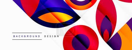 Illustration for A vibrant design featuring colorful circles, leaves, and electric blue accents on a white background. Perfect for a logo or graphic art project - Royalty Free Image