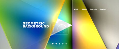 Téléchargez les illustrations : A techinspired geometric background featuring colorful triangles on a white backdrop. This modern design is perfect for electronic device displays - en licence libre de droit