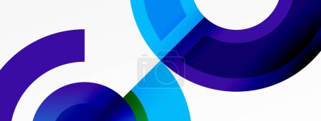 Ilustración de Un patrón simétrico de un símbolo infinito azul y púrpura, con tonos de azul eléctrico y magenta sobre un fondo blanco. El diseño se asemeja a un sistema de ruedas automotrices - Imagen libre de derechos
