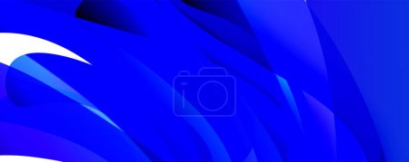 Illustration for The font on the azure background is a vibrant electric blue swirl, reminiscent of the sky on a sunny day. The white petal adds a touch of magenta, creating a beautiful contrast of tints and shades - Royalty Free Image