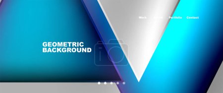 Illustration for An electric blue and white geometric background featuring a triangle in the center. The design showcases symmetry and tints and shades. Perfect for a brand logo or ceiling decor - Royalty Free Image