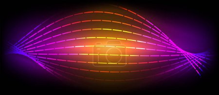 Ilustración de Una esfera azul eléctrica iluminada con un arco iris de colores que incluye violeta, magenta y púrpura, colocada sobre un fondo oscuro, creando un efecto visual fascinante de la iluminación. - Imagen libre de derechos