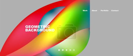 Ilustración de Un fondo geométrico con un remolino de color arco iris sobre un fondo gris. Alta calidad - Imagen libre de derechos
