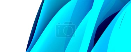 Ilustración de Un detallado primer plano de una vibrante ola azul sobre un fondo blanco limpio, mostrando sus intrincadas formas pétalas y tonos de azul - Imagen libre de derechos