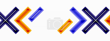 Ilustración de Un patrón de flechas de colores en tonos azules eléctricos estrechamente alineados en paralelo dentro de un diseño de logotipo rectangular, que simboliza una marca con una fuente numérica única y artística - Imagen libre de derechos