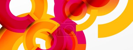 Illustration for A beautiful display of colorfulness with a wheel of vibrant circles in shades of magenta. Each petallike circle adds to the symmetry and pattern of the art piece - Royalty Free Image