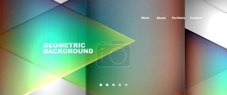 Illustration for This geometric background features a rainbowcolored gradient with a mix of hues like electric blue and multimedia. Its perfect for logos, software, and display devices - Royalty Free Image