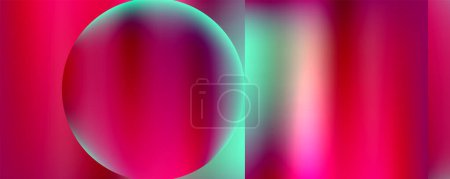 Illustration for Vibrant colors of pink, magenta, and electric blue blend in a blurred patterned background, centered around a circle. Perfect for a lively event graphic design - Royalty Free Image