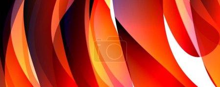 Illustration for A vibrant flower petal close up, displaying hues of amber and orange on a black background, showcasing the colorfulness of terrestrial plants - Royalty Free Image