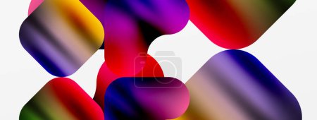 Téléchargez les illustrations : A vibrant display of colorful balls stacked in a pattern on a white background, including shades of purple, violet, red, magenta, and electric blue, resembling a petal art composition - en licence libre de droit