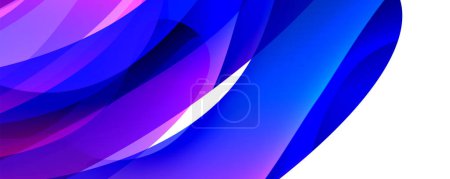 Illustration for A mesmerizing pattern of blue and purple swirls on a white background, resembling the flowing movement of water. Shades of azure, electric blue, and magenta create a vibrant and dynamic design - Royalty Free Image