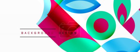 Ilustración de Un fondo abstracto vibrante con círculos coloridos y hojas en un patrón simétrico. El diseño incluye tintes de magenta y azul eléctrico, creando una composición visualmente sorprendente - Imagen libre de derechos