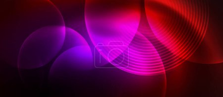 Ilustración de Una vibrante mezcla de colores, con un brillante círculo púrpura y magenta rodeado de tonos azules eléctricos sobre un fondo oscuro, creando un patrón fascinante - Imagen libre de derechos