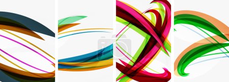 Ilustración de Un conjunto de cuatro remolinos de colores sobre un fondo blanco de alta calidad - Imagen libre de derechos