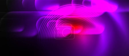Illustration for A vibrant display of colorfulness with shades of purple, violet, pink, and magenta creating a mesmerizing wave pattern on a dark background - Royalty Free Image