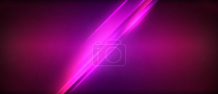 Illustration for A purple light beam creating a stunning visual effect on a dark violet background, resembling neon art with hints of pink, magenta, and electric blue - Royalty Free Image