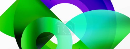 Illustration for A colorful artwork featuring a green, purple, and electric blue infinity symbol on a white background. The symmetry and vibrant tints create a mesmerizing pattern, perfect for macro photography - Royalty Free Image
