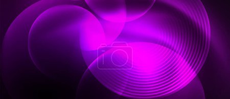 Un motif tourbillonnant coloré de teintes violettes luisant sur un fond sombre ressemblant à de l'eau avec des nuances de violet, rose, magenta et bleu électrique, créant un effet visuel envoûtant