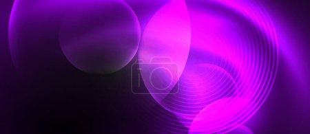 Ilustración de Un vívido resplandor púrpura emana de un objeto circular, creando un tono azul eléctrico. El gas emite un patrón magenta, parecido a una macrofotografía - Imagen libre de derechos